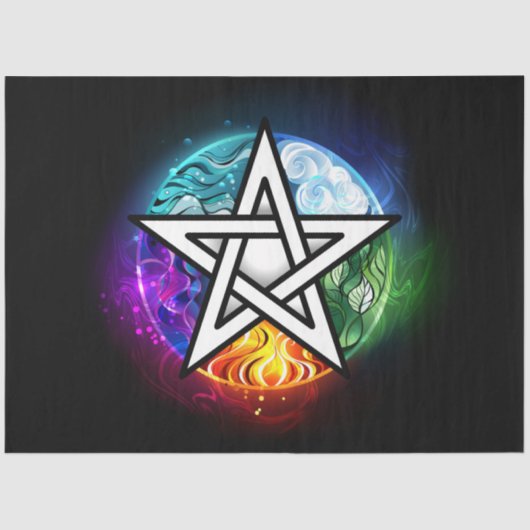 Wiccan pentagram tissuepapier (Voorkant)