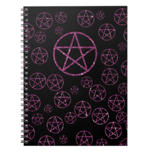 Wiccan Pink Pentacle Journal 80 pages reliées