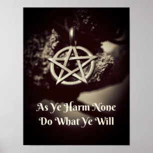 Wiccan Rede Quote Poster as Ye Harm Geen