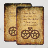 Wiccan Rustic Enregistrer la carte de date Gay Han (Devant / Derrière)