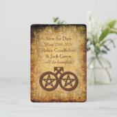 Wiccan Rustic Save the Date Card Gay Handfastings (Staand voorkant)