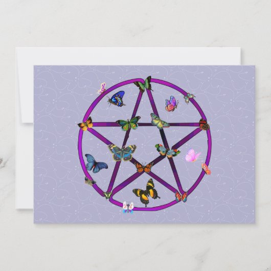 Wiccan Star en Butterflies Kaart (Voorkant)