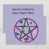 Wiccan Star en Butterflies Kaart (Voorkant / Achterkant)