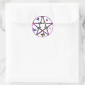 Wiccan Star en Butterflies Ronde Sticker (Tas)