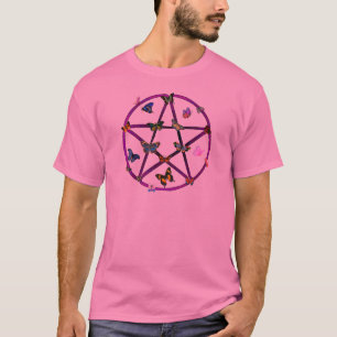 Wiccan Star en Butterflies T-shirt