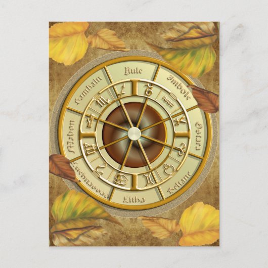 Wiccan Wheel of the Year Carte postale (Devant)