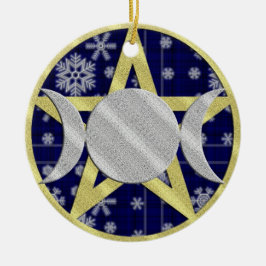 Wiccan Yule-kerstsnowflake Pentagram-versiering Keramisch Ornament