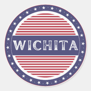 Wichita City Pride Embleem – Amerikaanse identitei Ronde Sticker
