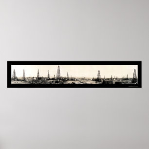 Wichita City TX Oil Photo 1919 Poster