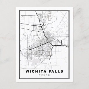Wichita Falls Map Briefkaart