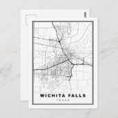 Wichita Falls Map Briefkaart (Voorkant / Achterkant)