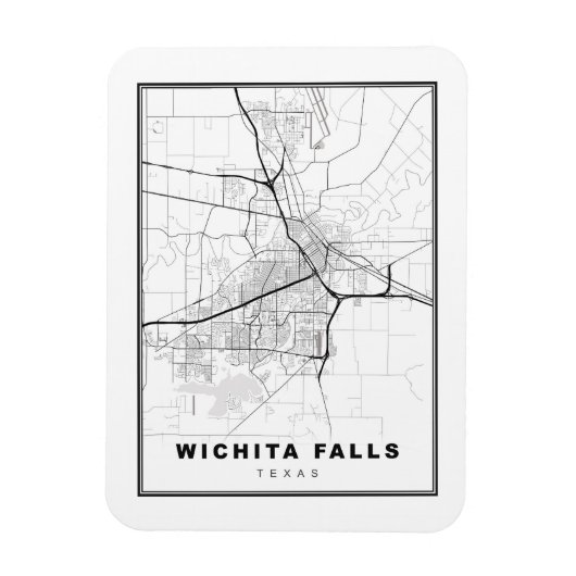 Wichita Falls Map Magneet (Verticaal)