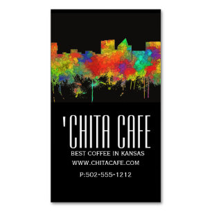 Wichita Kansas Skyline-SG Magnetisch Visitekaartje