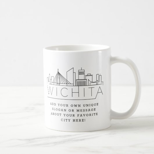 Wichita Kansas | Stylisé City Skyline Mug (Droite)