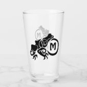 Wick Tribal Frog Monogram Glas (Achterkant)