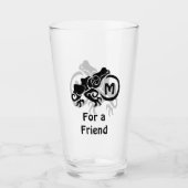 Wick Tribal Frog Monogram Glas (Voorkant)