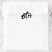 Wick Tribal Frog Monogram Ronde Sticker (Tas)