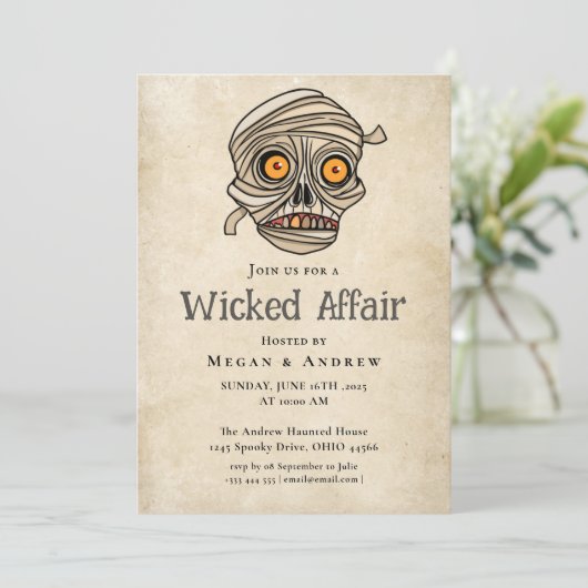 Wicked Affair Halloween Gothic Skull Kaart (Staand voorkant)