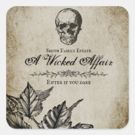 Wicked Affair Halloween -  schedel Vierkante Sticker