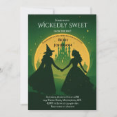 Wicked Baby shower Invitation | Elphaba & Glinda Kaart (Voorkant)