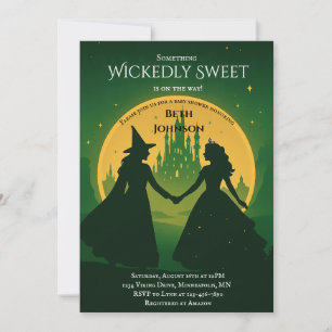 Wicked Baby shower Invitation Elphaba & Glinda Kaart