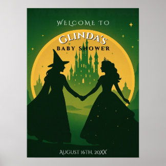 Wicked Baby shower Welkom Poster -Elphaba &Glinda