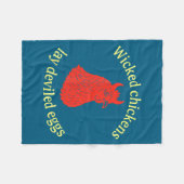 Wicked Chickens Lay Deviled Eggs Fleece Deken (Voorkant (Horizontaal))