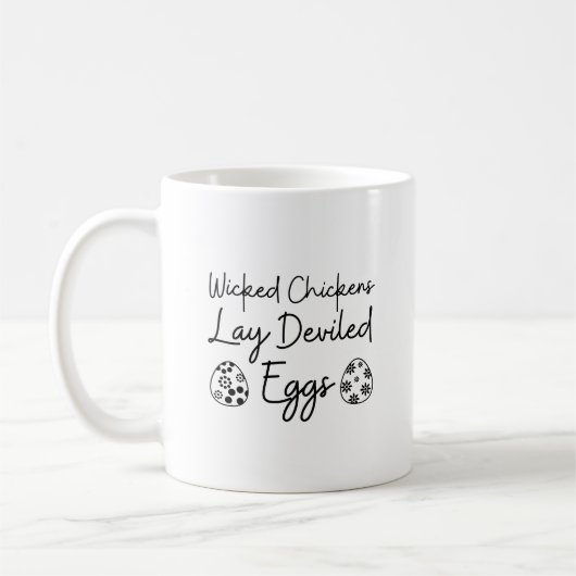 Wicked Chickens Lay Duivelse Eieren Grappige Ei Li Koffiemok (Links)