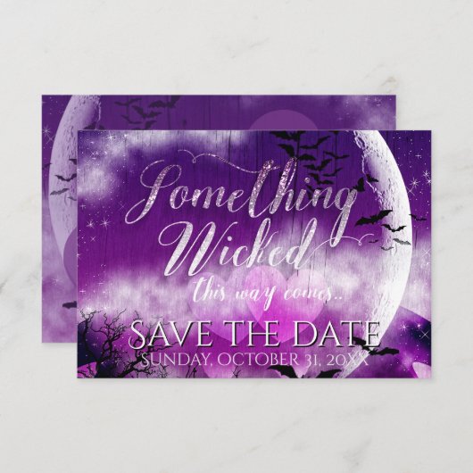 Wicked Fun Halloween Love Moon Save the Date Foto (Voorkant / Achterkant)