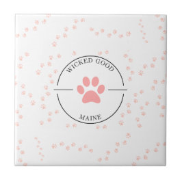 Wicked Good Maine - Roze Paws - Onderzetter Tegeltje