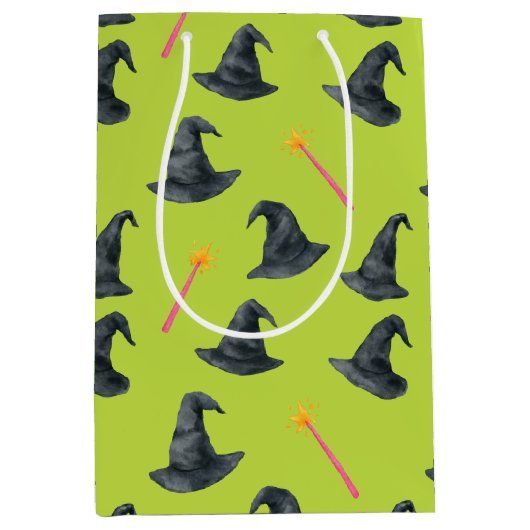 Wicked Good Pink & Green Witchy Wrap Gift Bag Medium Cadeauzakje (Voorkant)