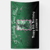 Wicked Good Time Groene Heks Tekening Verjaardag Spandoek (Verticaal)