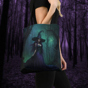 Wicked Halloween Witch in Paarse en zwarte kleuren Draagtas