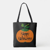 Wicked Happy Halloween Zwart Sinaasappel Pompoen Draagtas (Achterkant)