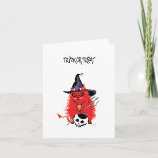 Wicked Kat Devil Cat Trick or treat Kaart