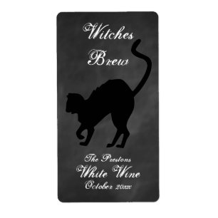 Wicked kat heksen brouwen wijn label