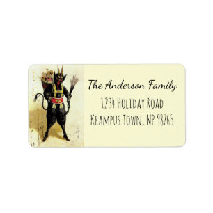 Wicked Krampus Enge Demon Kerstmis Etiket
