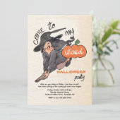Wicked Little Witch Halloween Uitnodiging (Staand voorkant)