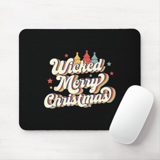 Wicked Merry Christmas Retro Groovy New England Xm Muismat (Met muis)