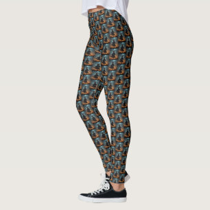 Wicked Night: Enge Halloween-heks en haar vleermui Leggings