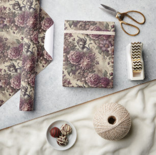 Wicked Plum Petals – Gothic Floral Design Cadeaupapier