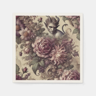 Wicked Plum Petals – Gothic Floral Design Servet