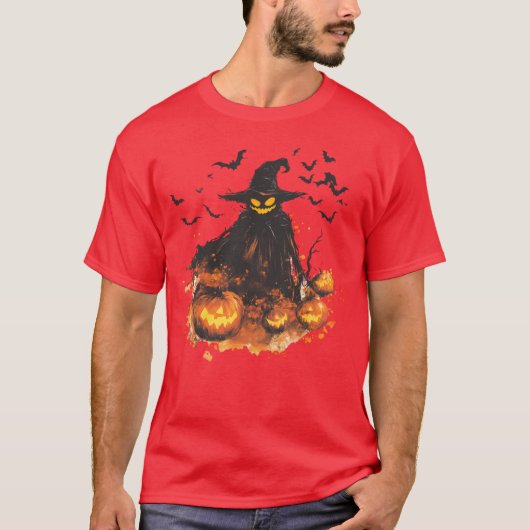 Wicked Pumpkin Reaper Halloween T-Shirt – Spooky (Devant)