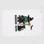 Wicked Schattige Gnome Witch Golfhanddoek (Horizontaal)