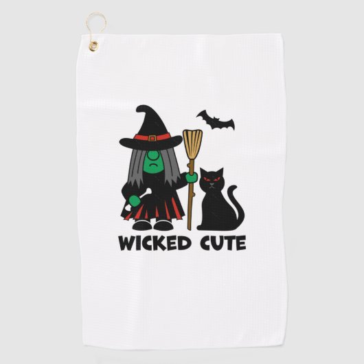 Wicked Schattige Gnome Witch Golfhanddoek (Voorkant)