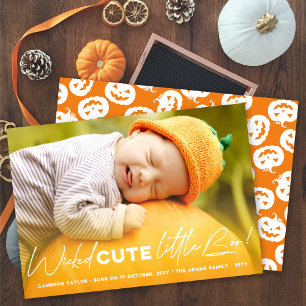 Wicked Schattige Little Boo Happy Halloween Foto G Feestdagenkaart