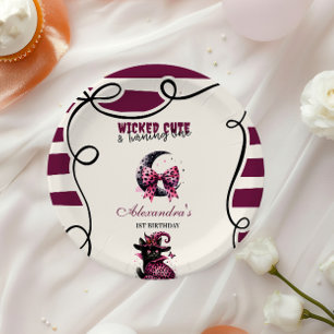 Wicked Schattige & Turning One Girl Halloween 1e G Papieren Bordje