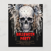 Wicked Skull Black Halloween Party uitnodiging Flyer (Voorkant)