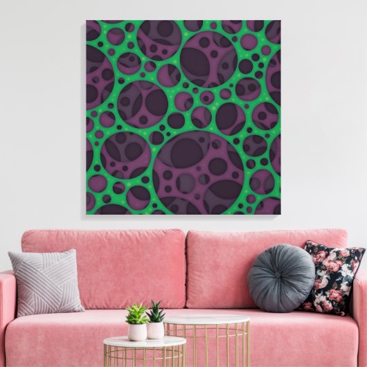 Wicked Trippy Abstracte slijmgaten ontwerppatroon Canvas Afdruk (Insitu (Woonkamer))