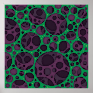 Wicked Trippy Abstracte slijmgaten ontwerppatroon Poster